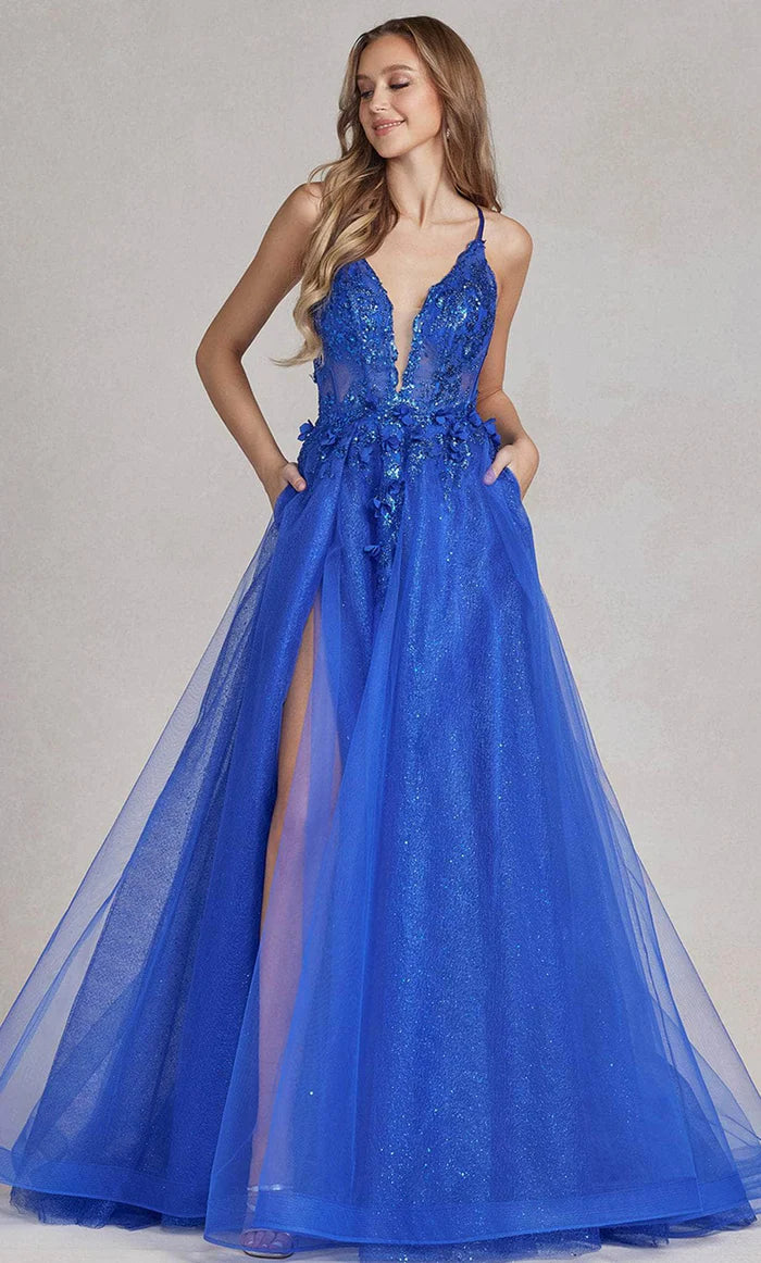 Royal Blue A-Line Gown