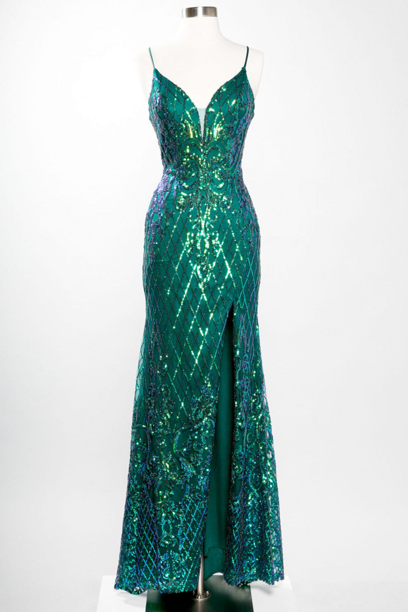 Emerald Sequin Gown