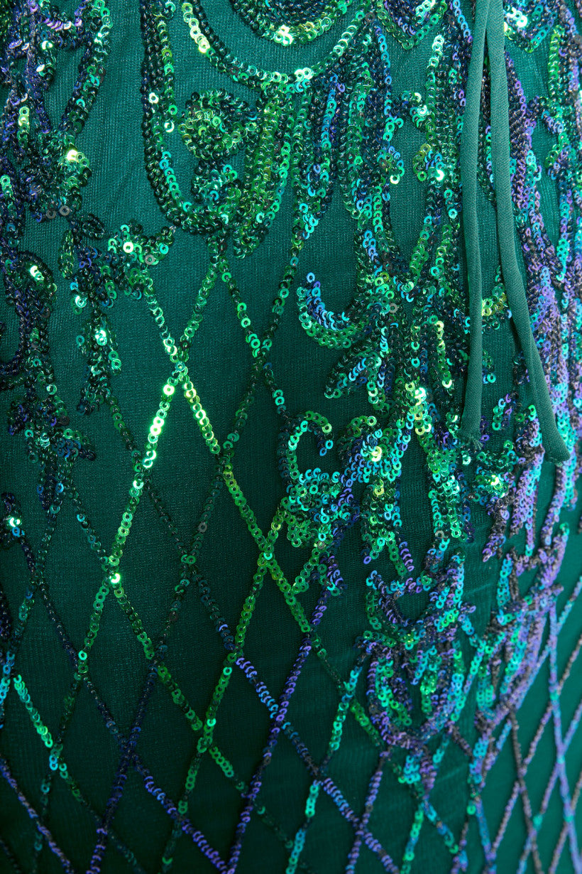 Emerald Sequin Gown