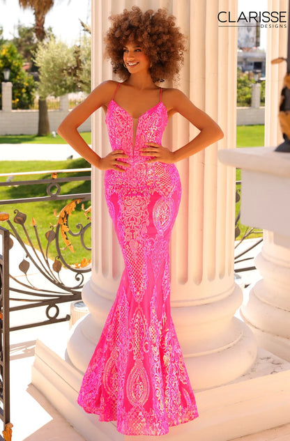 Fuchsia Fitted Iridescent Gown