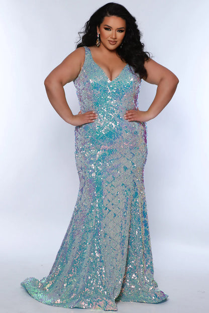 Aqua Fitted Gown
