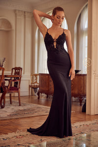 Lace Plunge Mermaid Gown