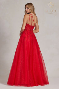 Red One Shoulder Ball Gown