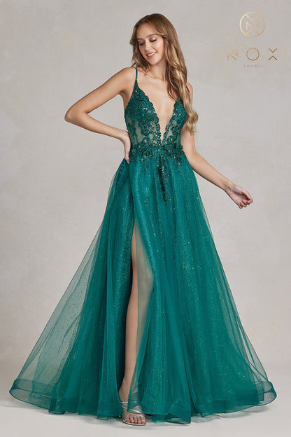Emerald A-Line Gown
