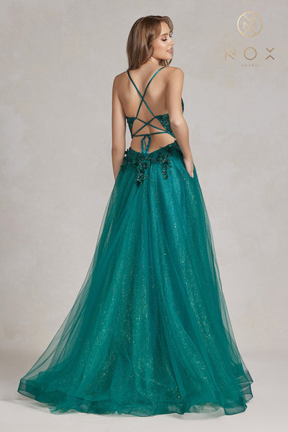 Emerald A-Line Gown
