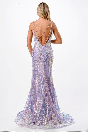Lilac Beaded Gown