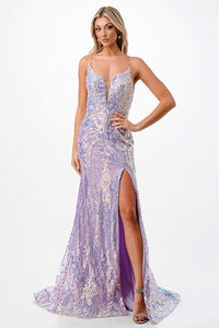 Lilac Beaded Gown
