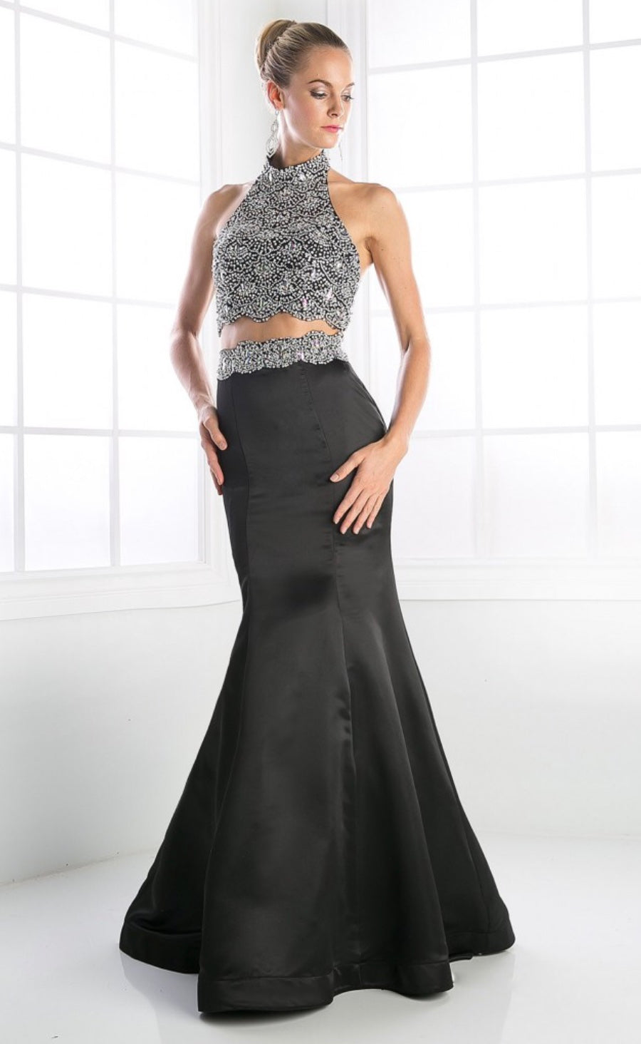 Beaded Halter Gown