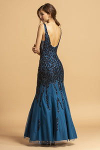 Fit and Flare Gown - Teal