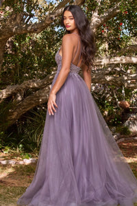 English Violet Tulle Gown