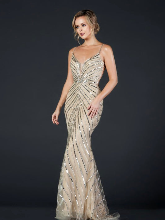 Champagne Sequin Gown
