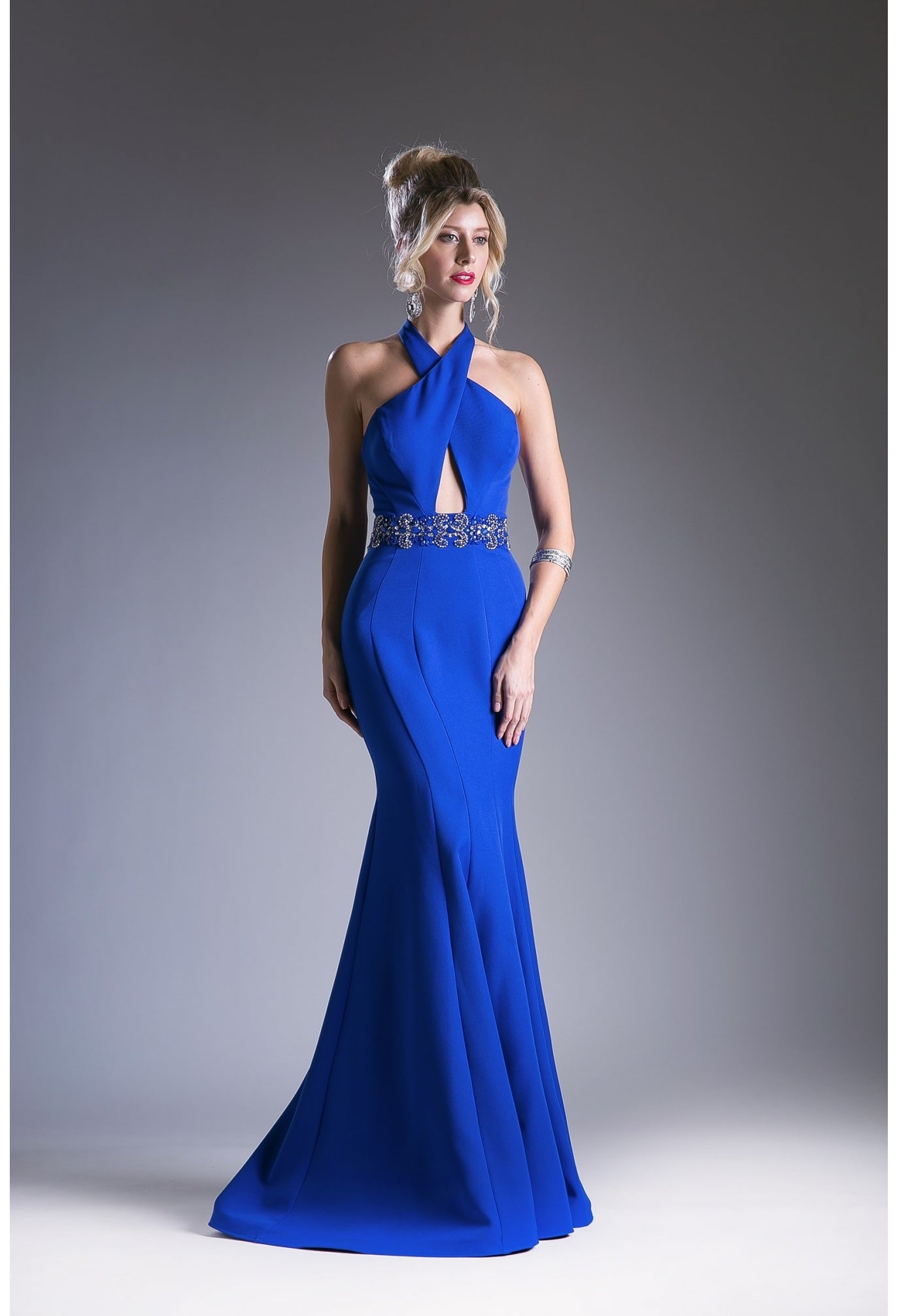 Beaded Belt Sateen Sheath Dress