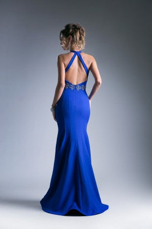 Beaded Belt Sateen Sheath Dress