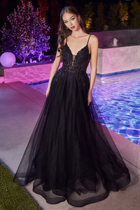 Black Glittered Ball Gown
